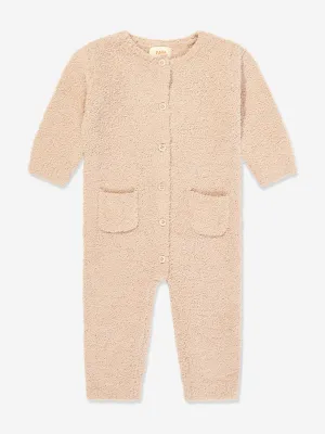 7AM Enfant Baby Fuzzy Langarm-Strampler in Beige