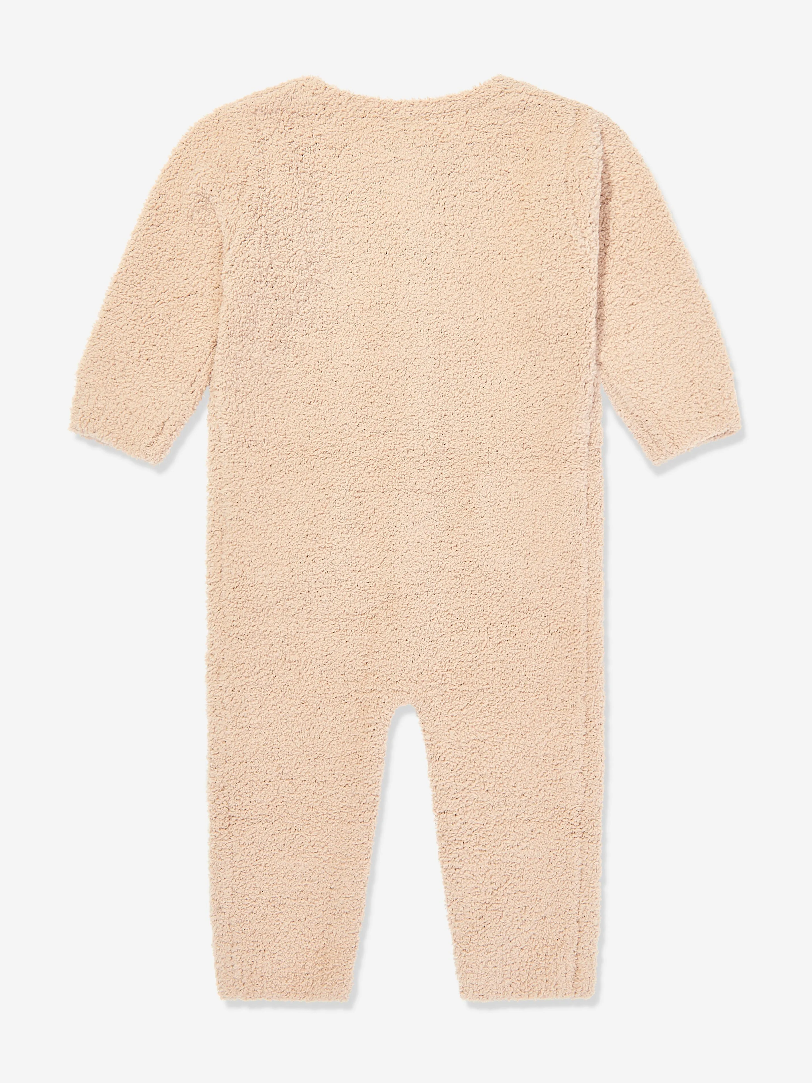 7AM Enfant Baby Fuzzy Langarm-Strampler in Beige