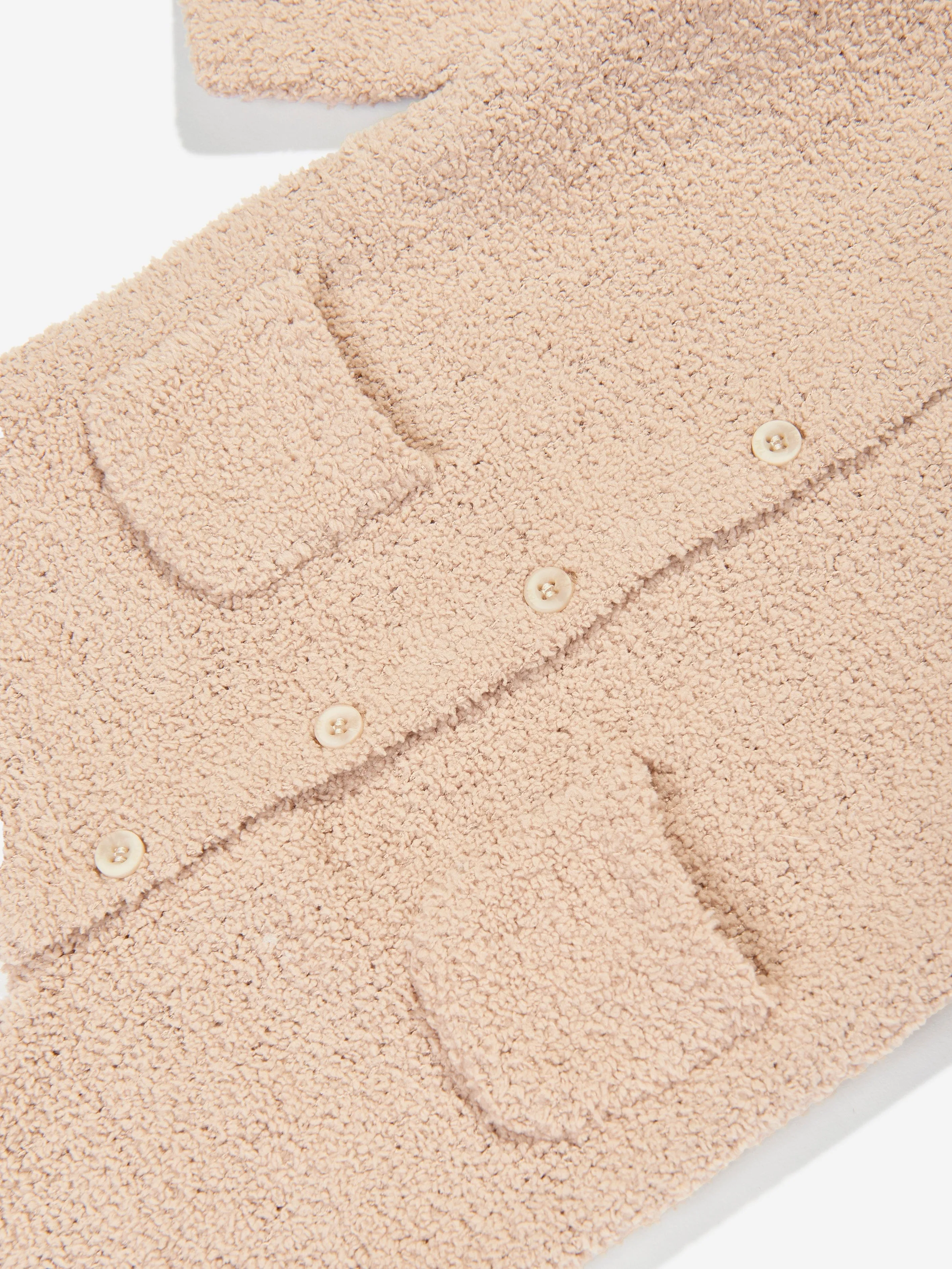 7AM Enfant Baby Fuzzy Langarm-Strampler in Beige