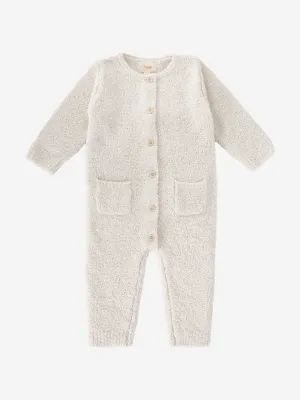 7AM Enfant Baby Fuzzy Langarm-Strampler in Elfenbein
