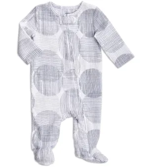 Aden   Anais Langarm-Zipper-Einteiler - Kreis-Schraffur (3-6 Monate)