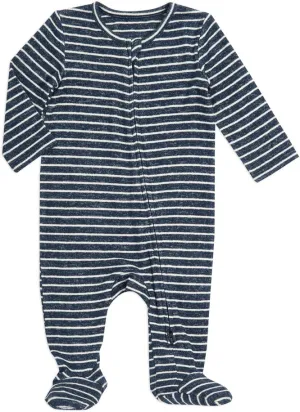 Aden   Anais Kuschel Strick-Strampler - Marine Streifen (6-9 Monate)