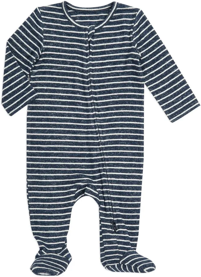 Aden   Anais Kuschel Strick-Strampler - Marine Streifen (6-9 Monate)