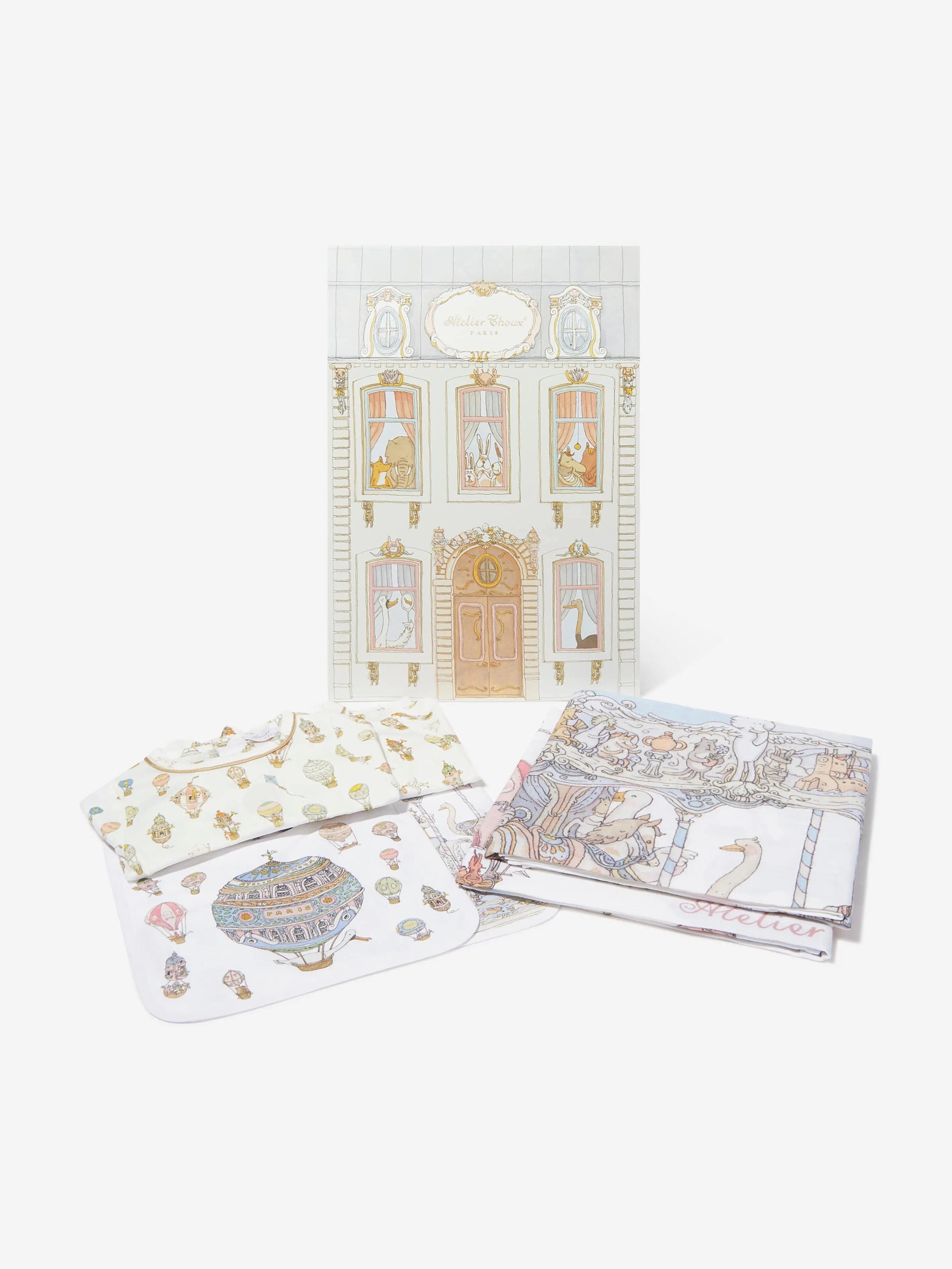Atelier Choux Baby-Karussell Luxus-Geschenkset in Weiß
