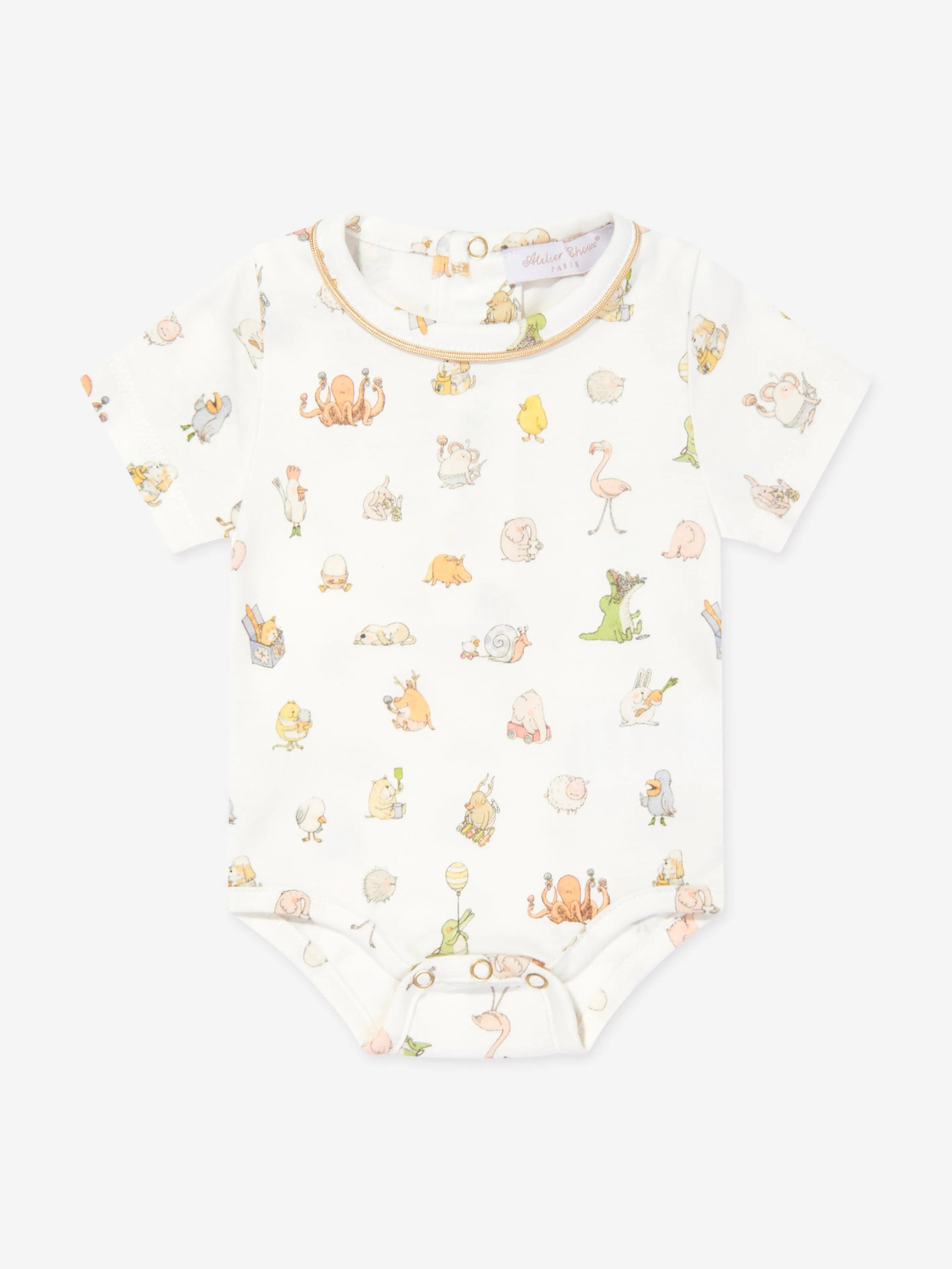 Atelier Choux Baby Classic Bodysuit in Weiß