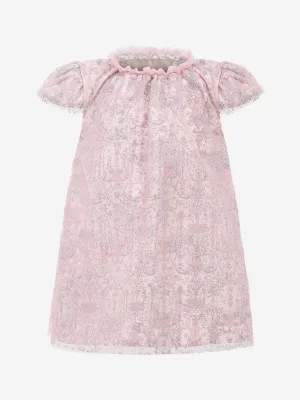 Atelier Choux Baby Mädchen Glitzer Toile de Jouy Kleid in Rosa