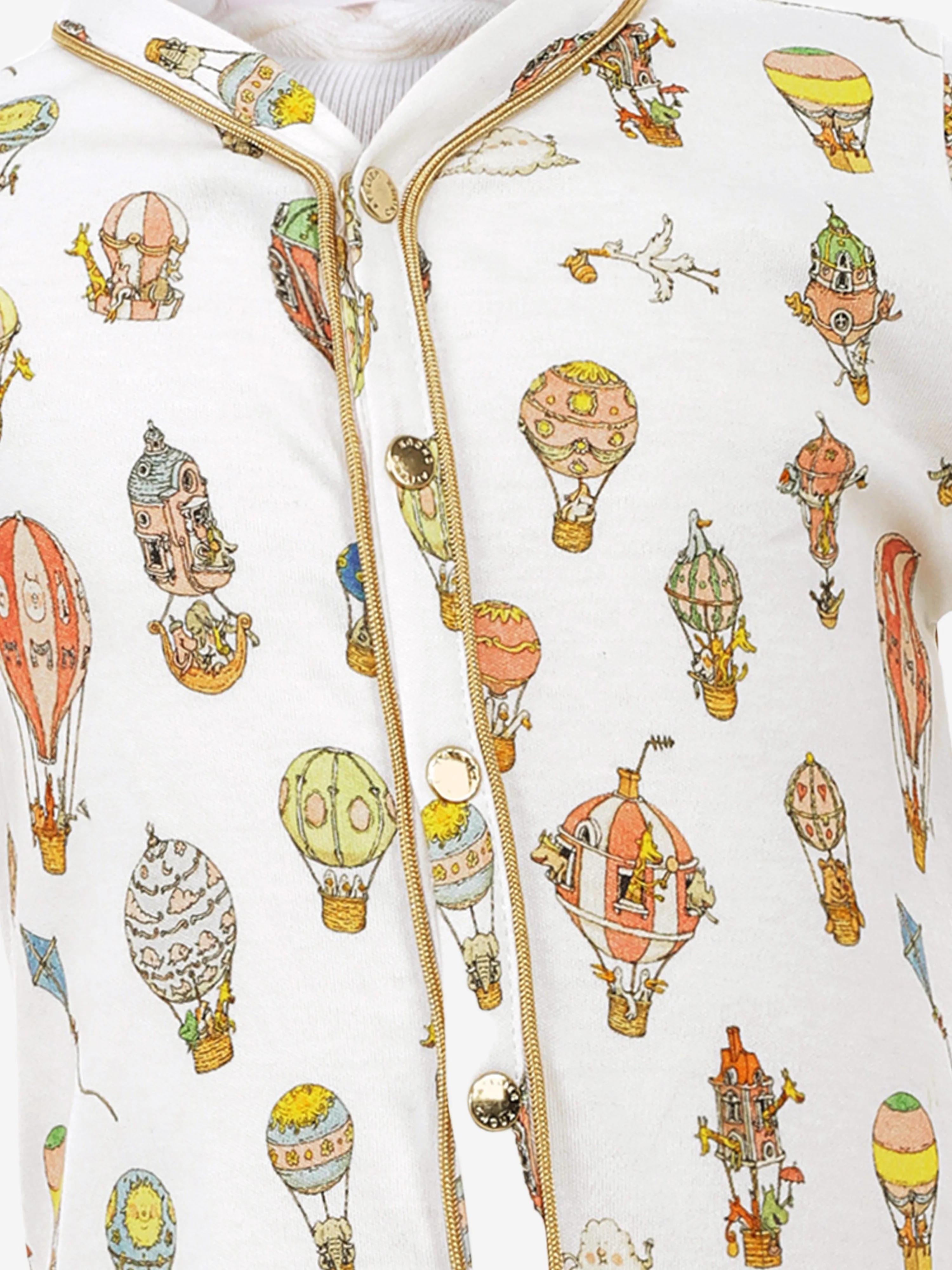 Atelier Choux Baby Heißluftballon Classic Playsuit in Weiß