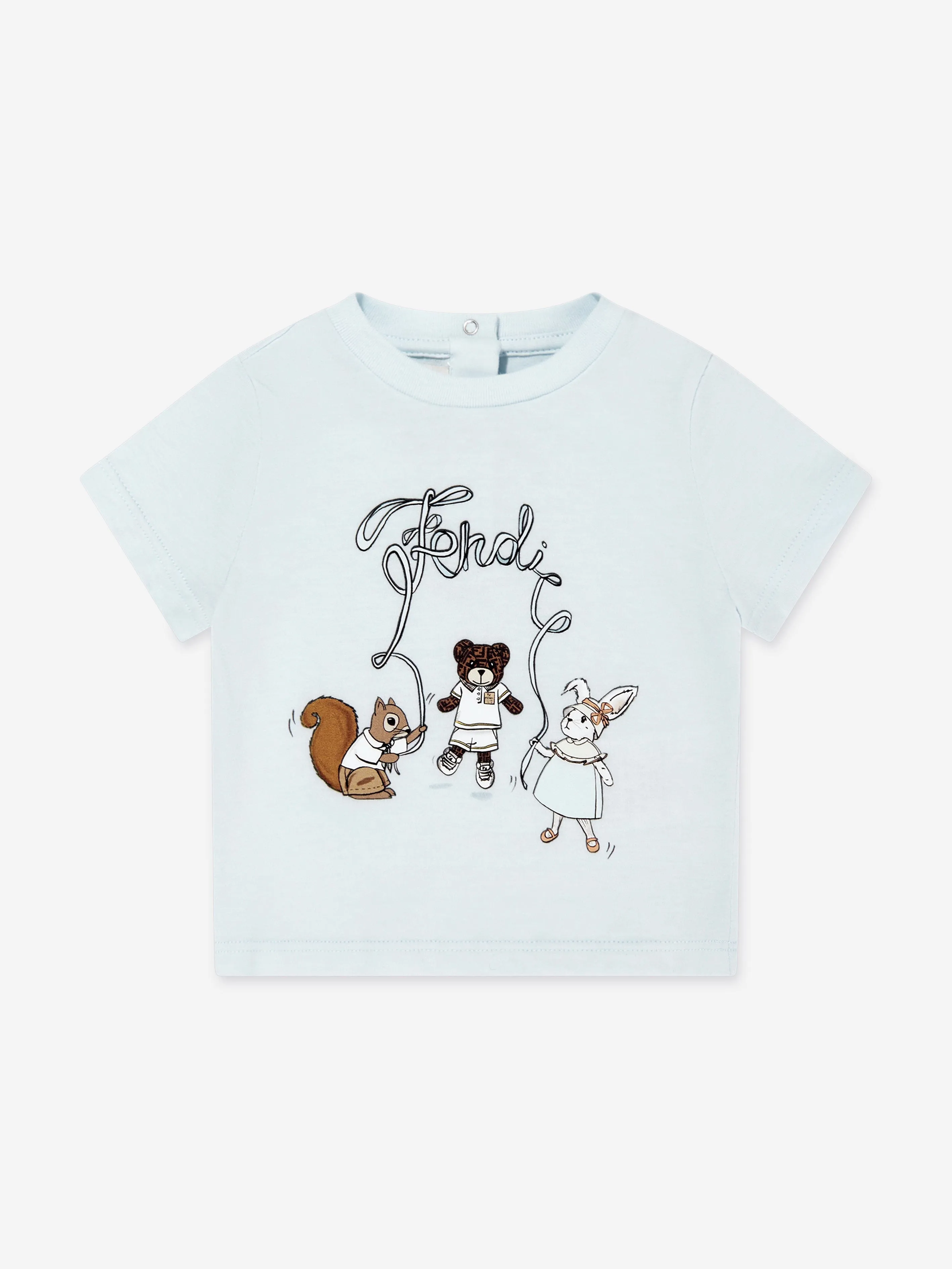 Blaues T-Shirt mit Baby-Tier-Logo