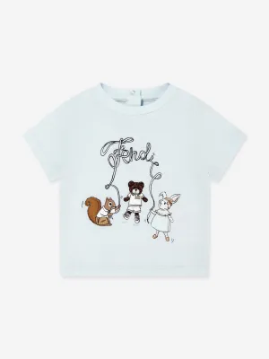 Blaues T-Shirt mit Baby-Tier-Logo
