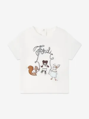 Baby-Tier-Logo T-Shirt in Weiß