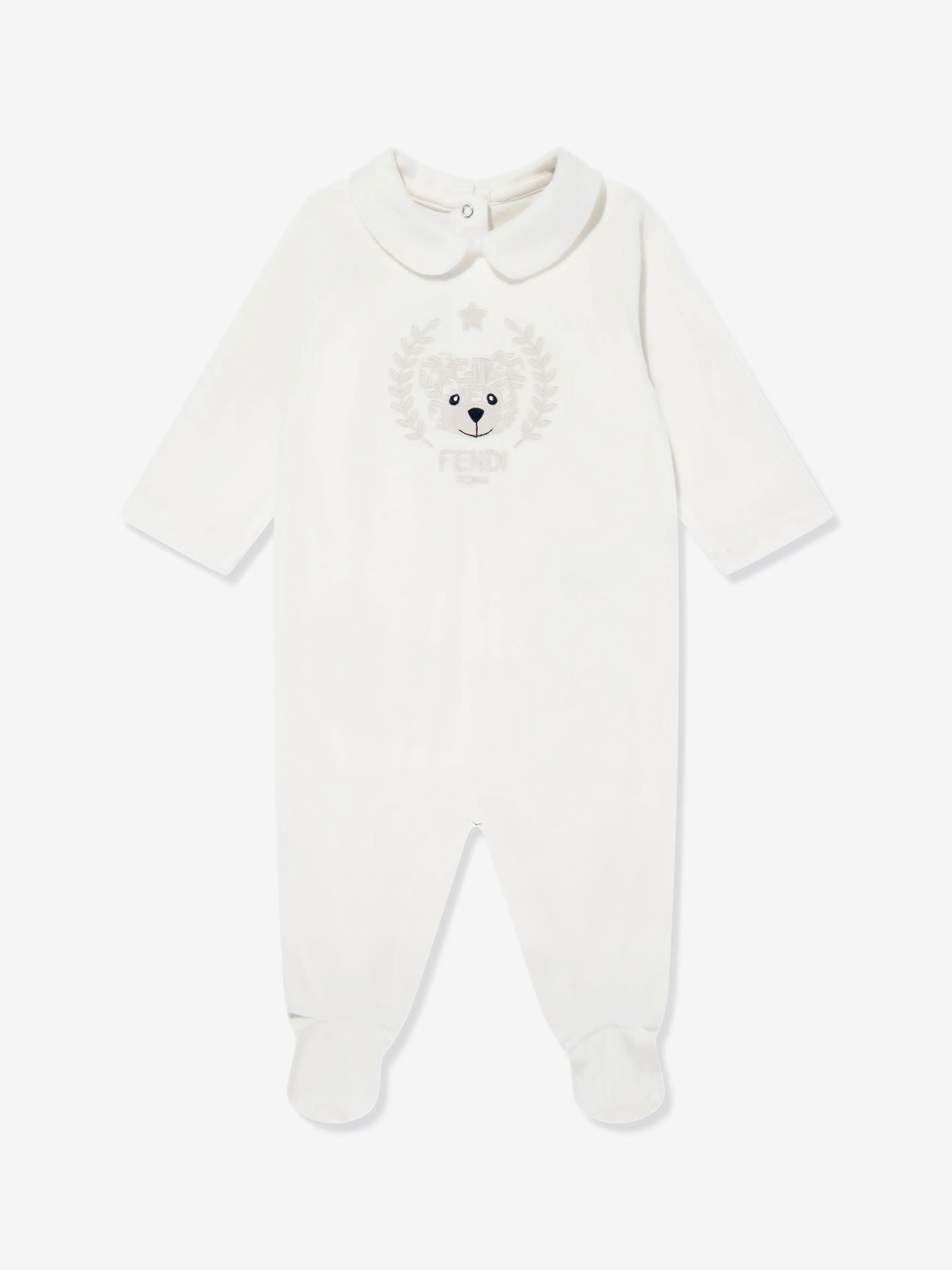 Baby Bear Chenille Babygrow-Set in Weiß