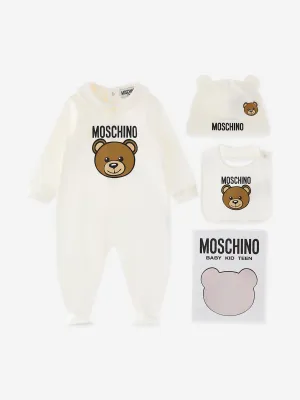 Baby Bär Logo Babygrow-Set in Elfenbein