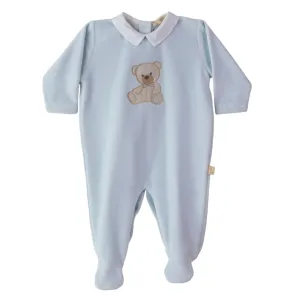 Baby Boy Blau Teddy Strampler