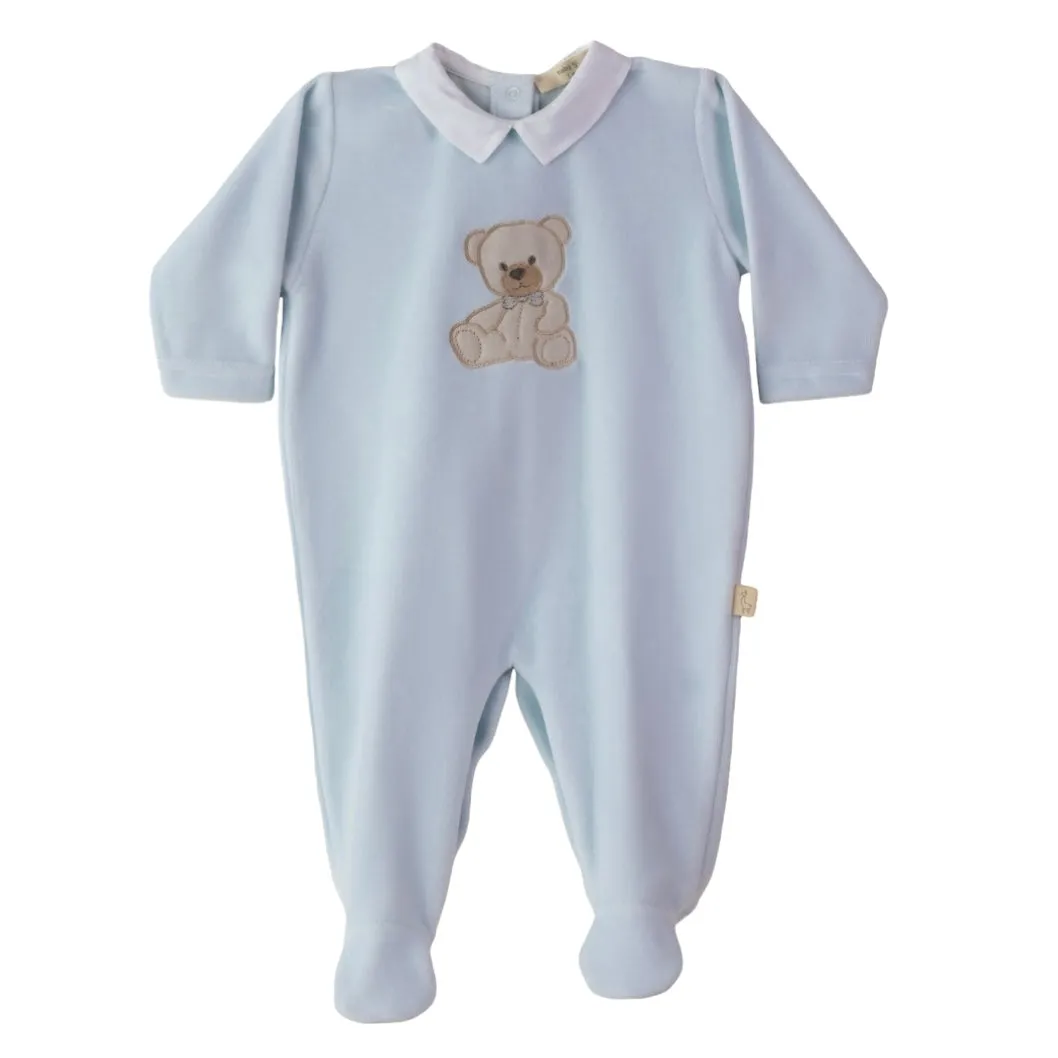 Baby Boy Blau Teddy Strampler