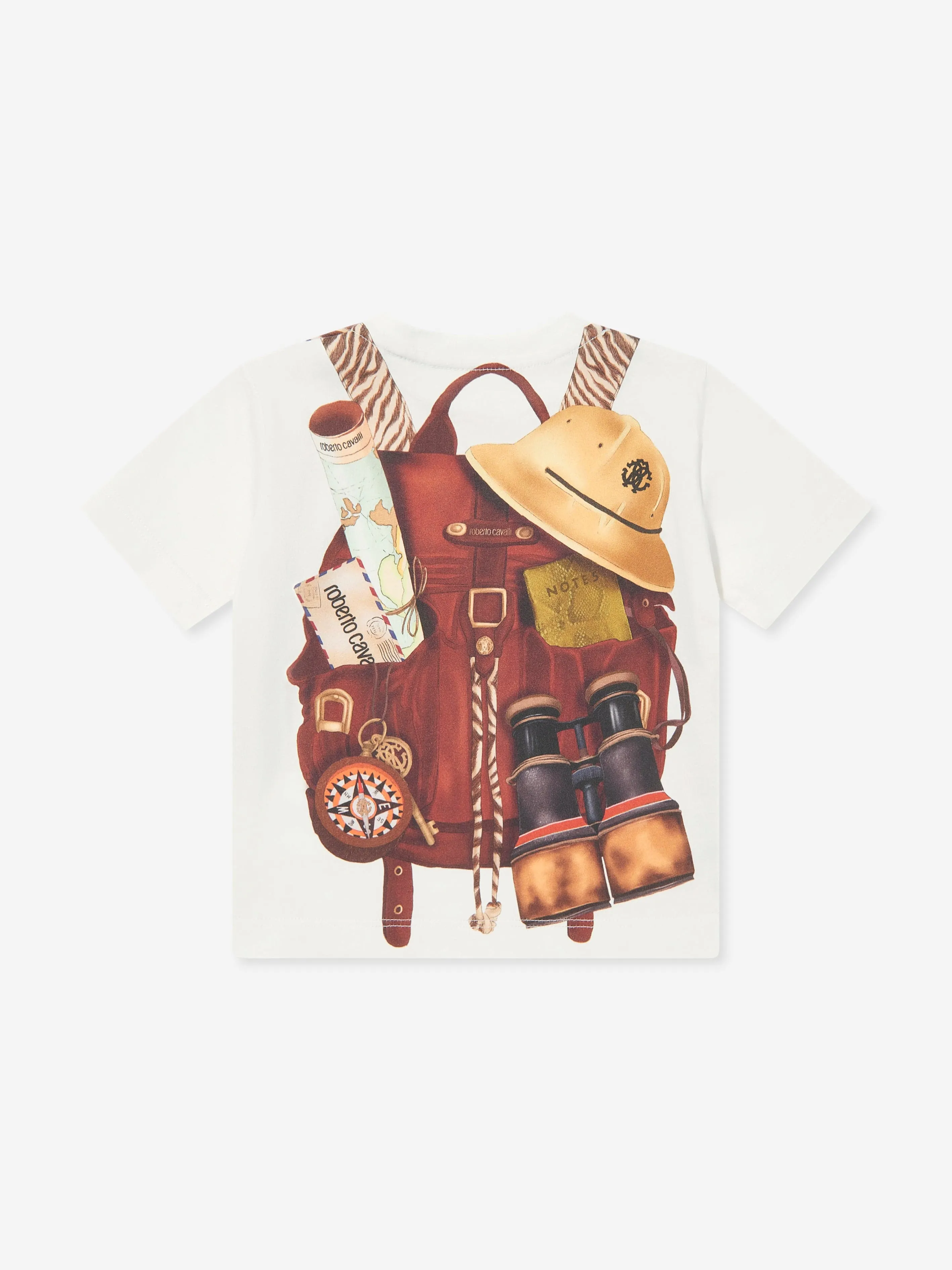 Baby Boys Rucksack Druck T-Shirt in Weiß