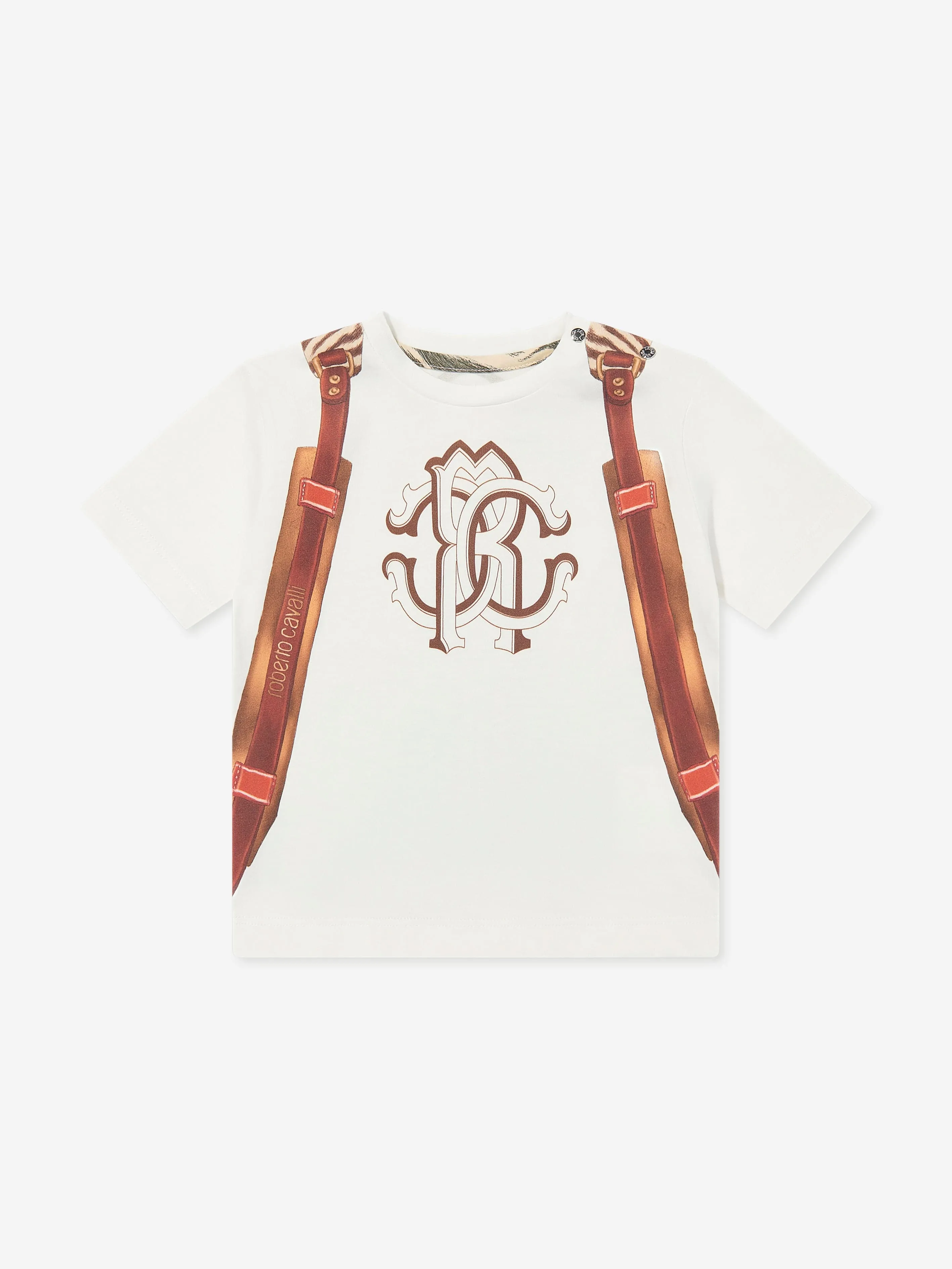 Baby Boys Rucksack Druck T-Shirt in Weiß