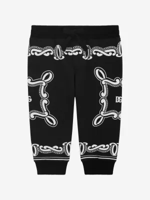 Baby Boys Jogger mit Bandana-Print in Schwarz