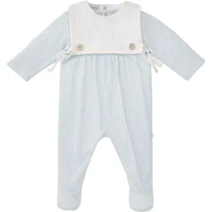 Baby Boys Blau & Weiß Lago Baumwoll Lätzchen Strampler