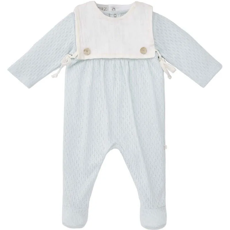 Baby Boys Blau & Weiß Lago Baumwoll Lätzchen Strampler