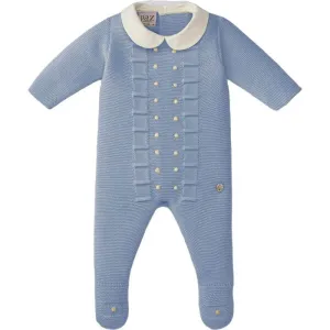 Blaues Kragen-Strickoverall für Babyjungen