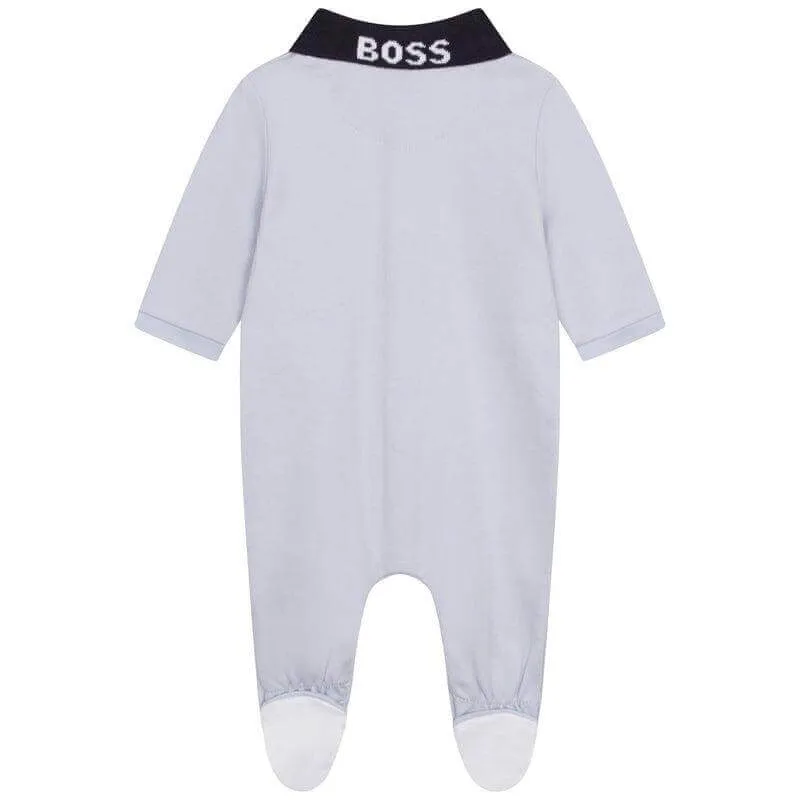 Baby Boys Blauer Baumwoll-Babybody