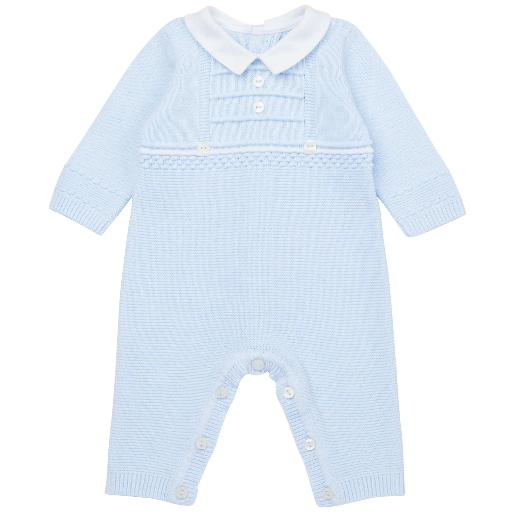 Blaues Strickoutfit mit Mütze für Babyjungen