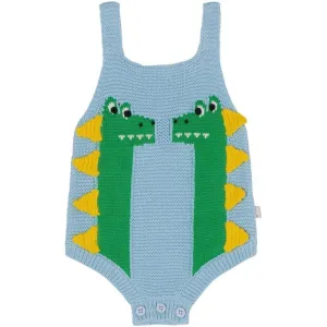 Blaue Strickoverall für Babyjungen