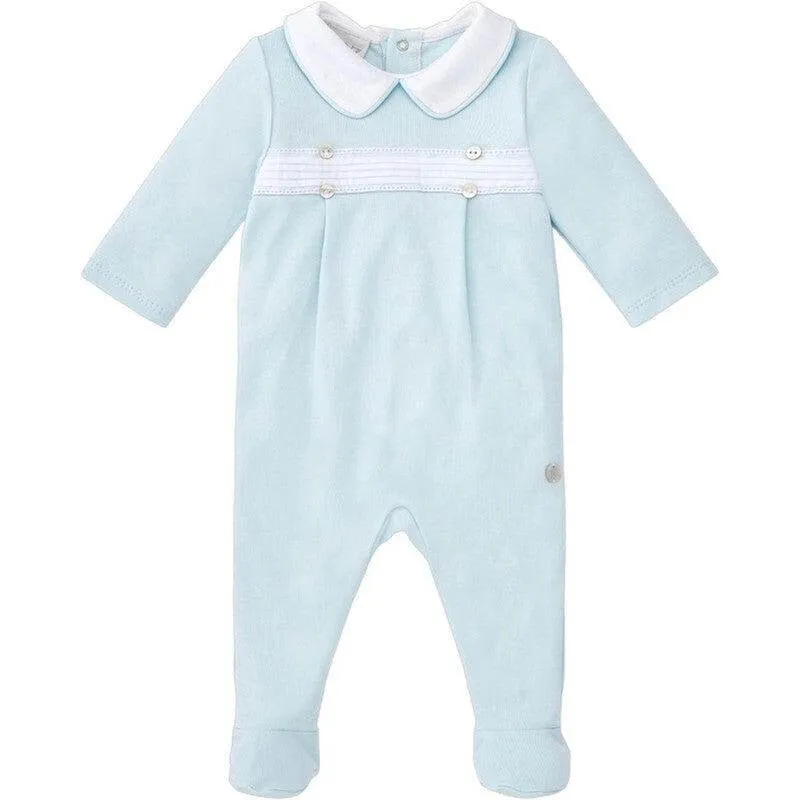 Baby Boys Blauer Rüschen-Babybody