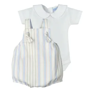 Baby Boys Blau Gestreifter Strampler Set