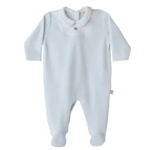 Baby Boys Blauer Samt-Babybody