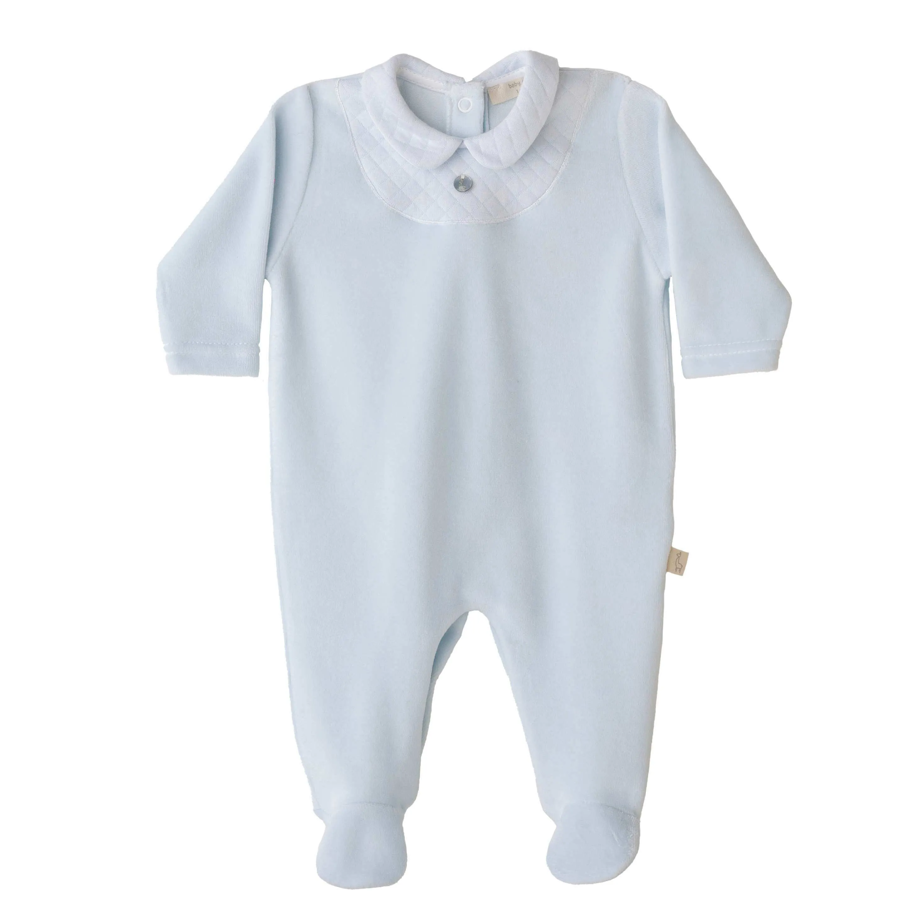 Baby Boys Blauer Velours-Babybody