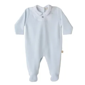 Baby Boys Blauer Velours-Babybody