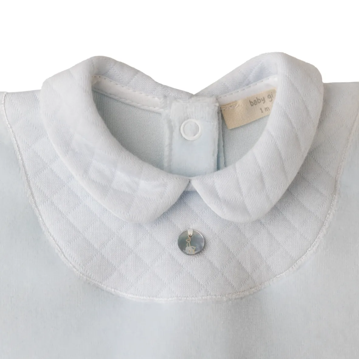 Baby Boys Blauer Samt-Babybody