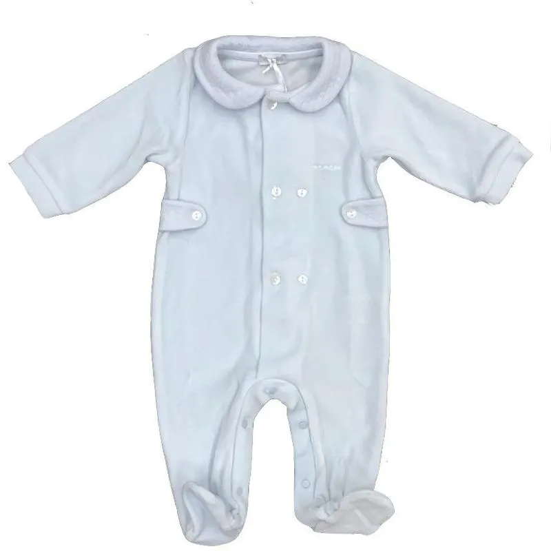 Baby Boys Blauer Velours-Babybody