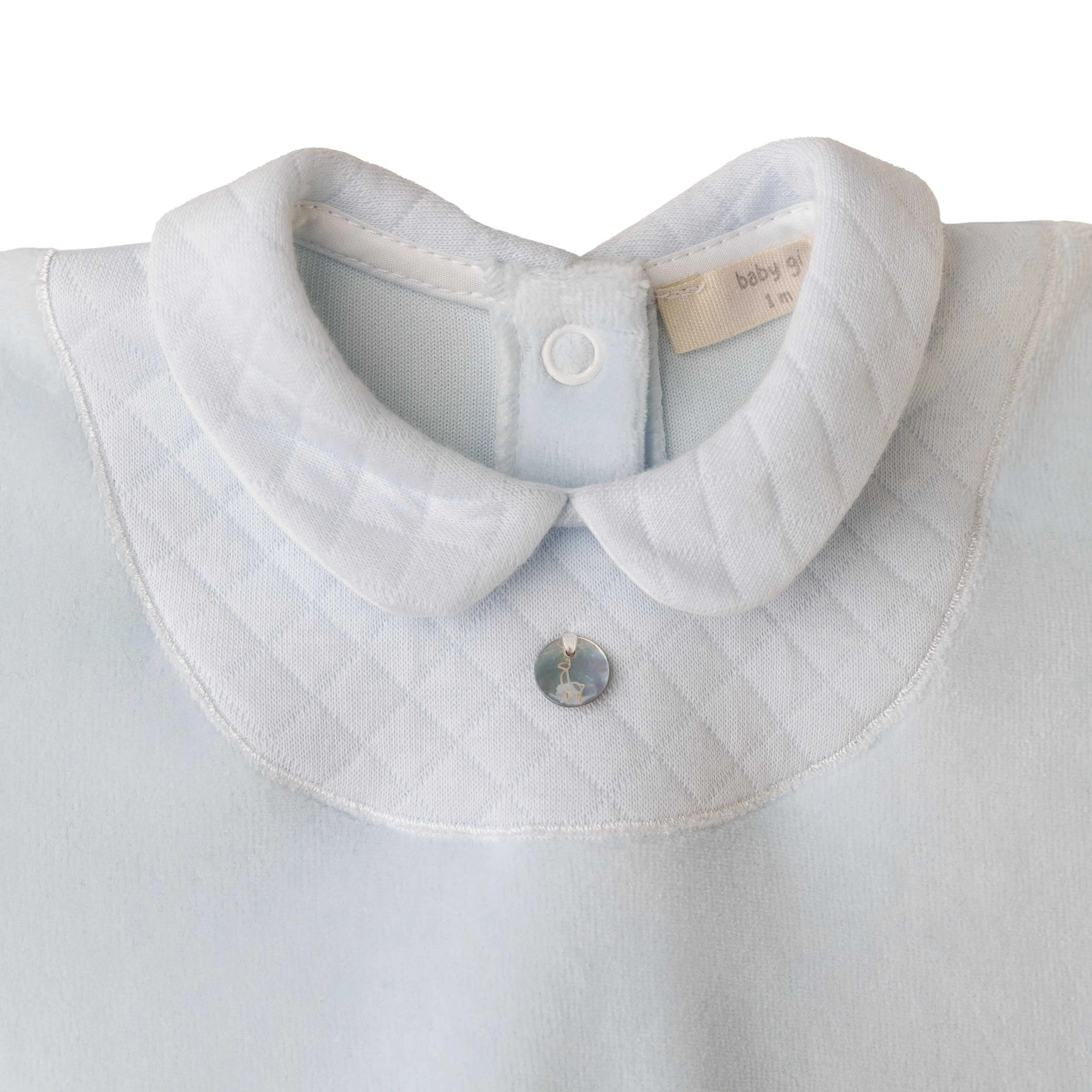 Baby Boys Blauer Velours-Babybody