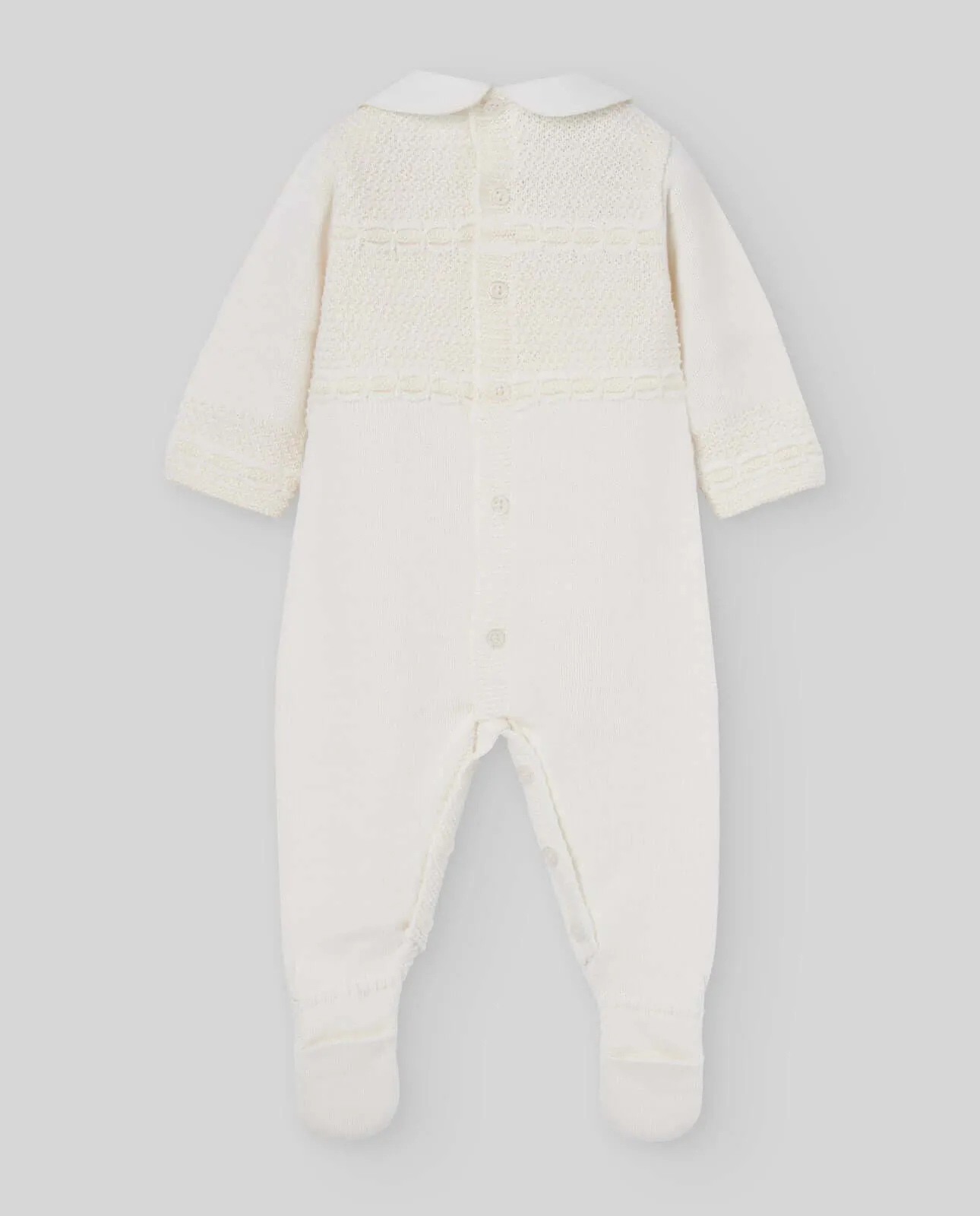Creme Strick-Body für Babyjungen