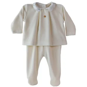 Baby Boys Creme-Kaninchen-Velours-Set