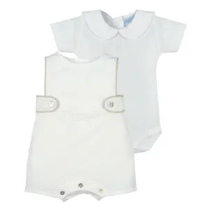 Cremefarbener Strampler-Set für Babyjungen