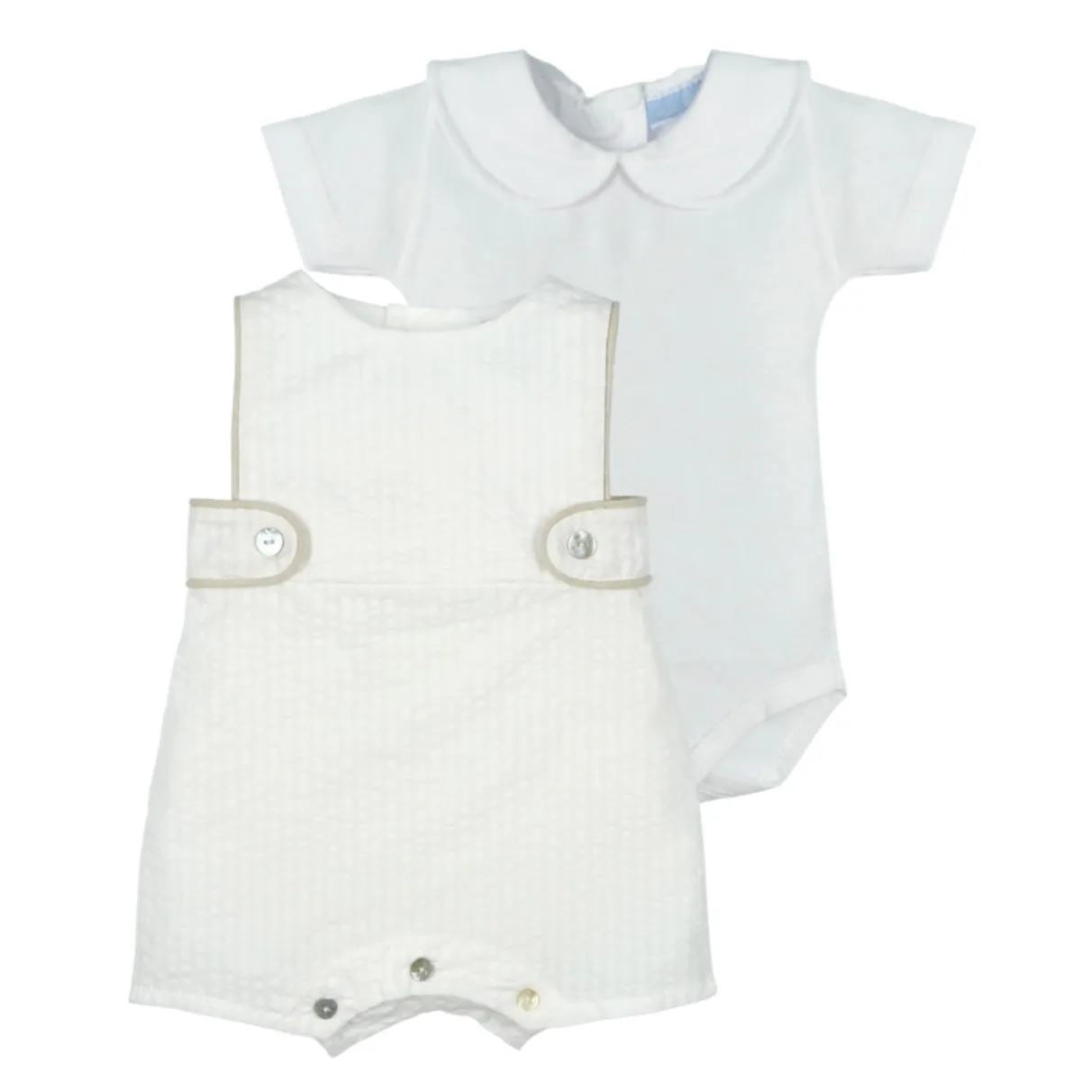Cremefarbener Strampler-Set für Babyjungen