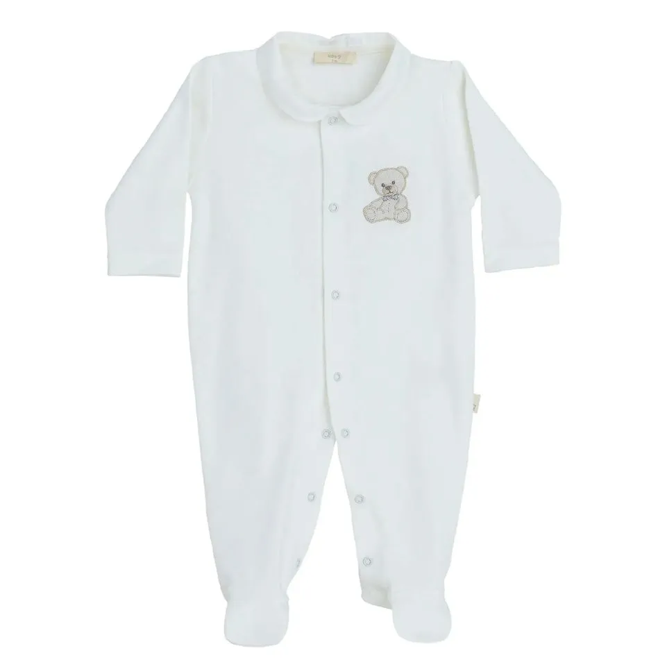 Baby Boys Cremefarbener Teddy-Babybody