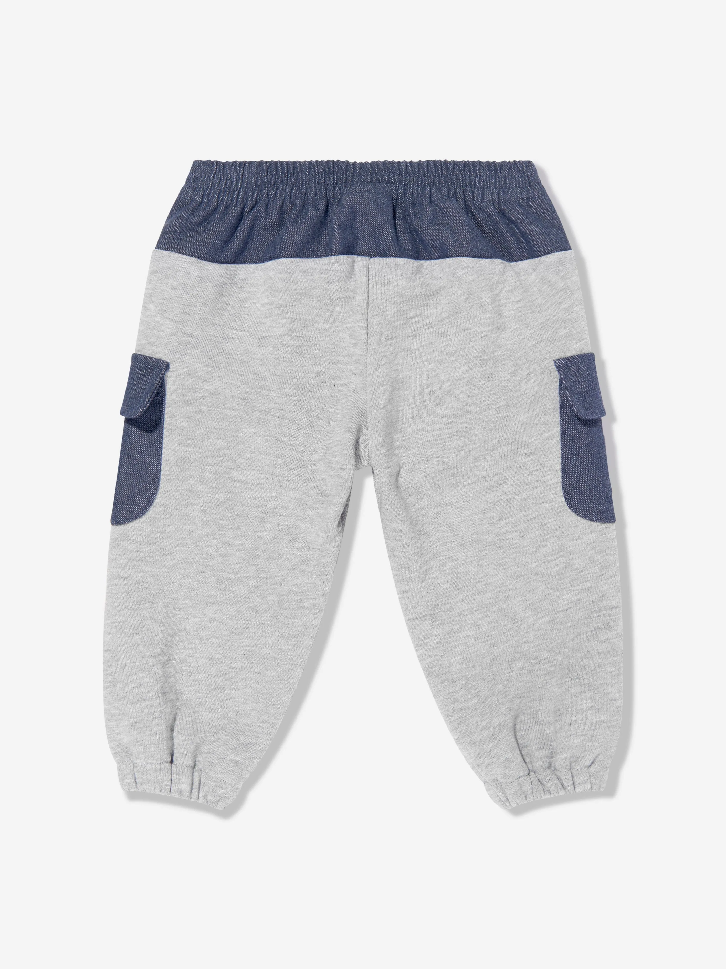 Baby Boys Denim und Jersey Jogger in Grau