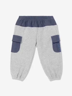 Baby Boys Denim und Jersey Jogger in Grau