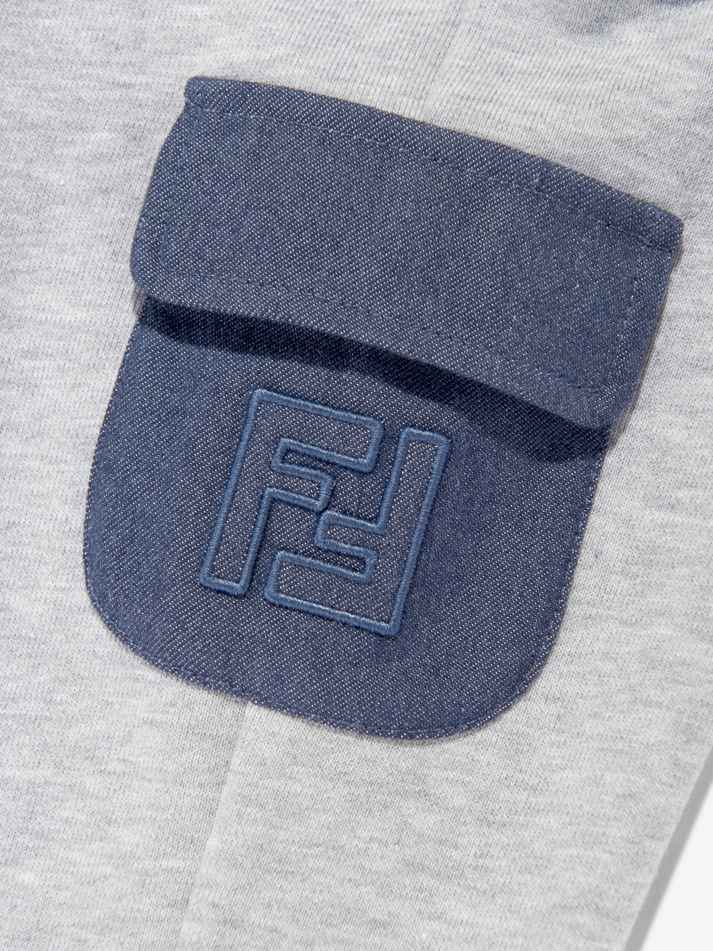 Baby Boys Denim und Jersey Jogger in Grau