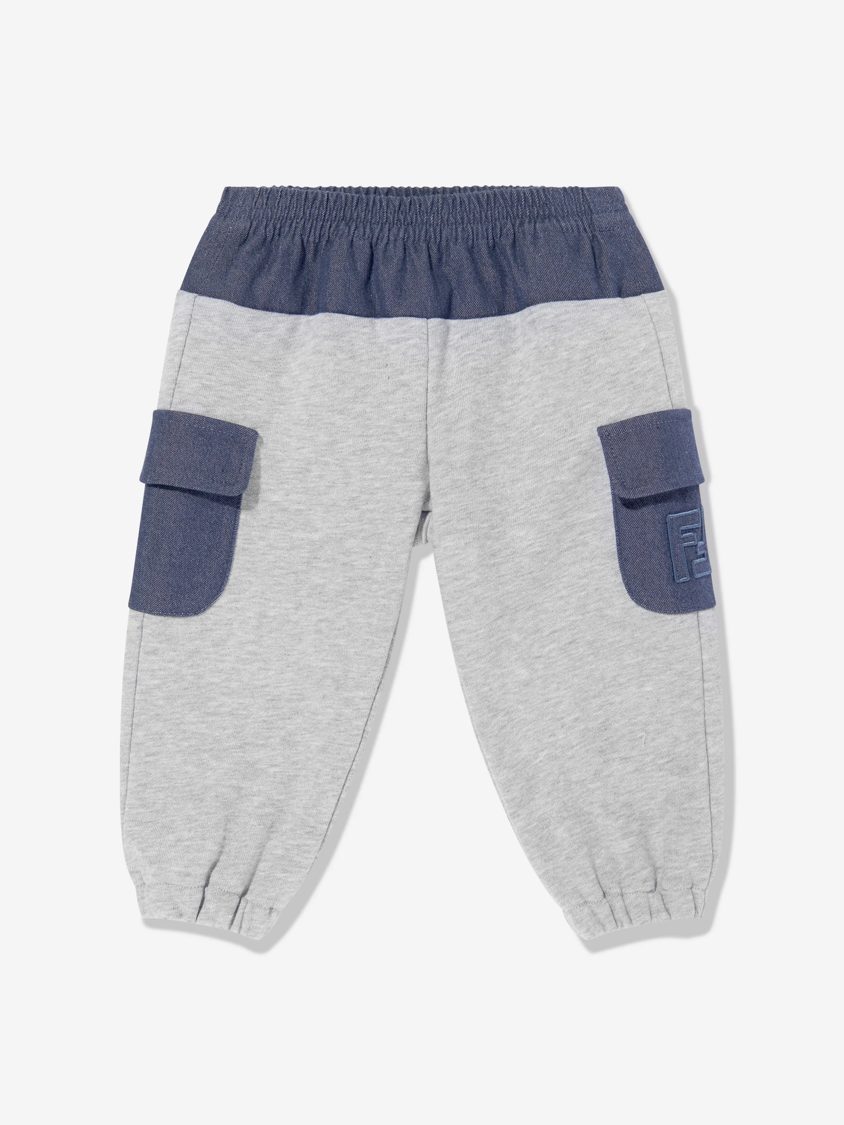 Baby Boys Denim und Jersey Jogger in Grau