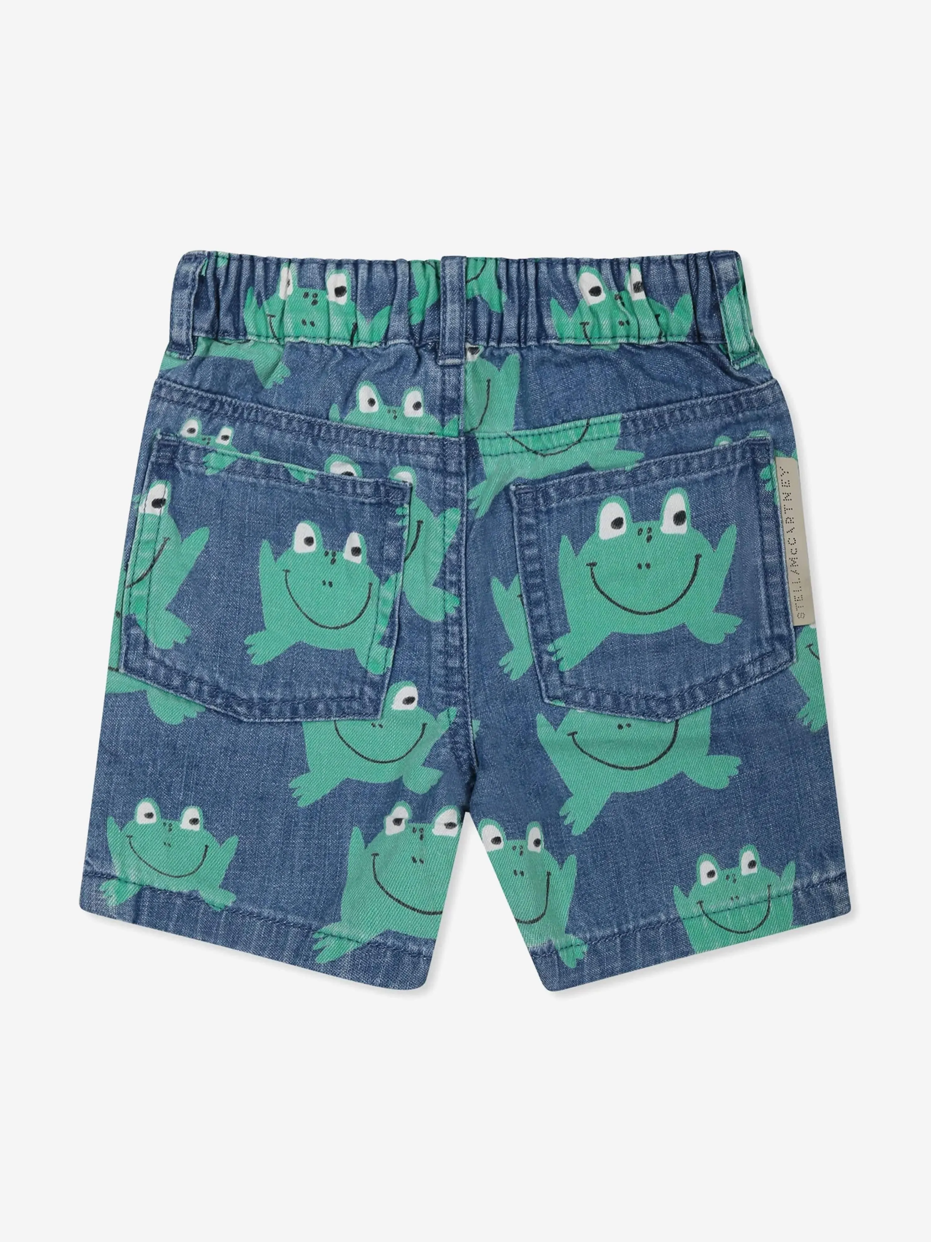 Blaue Denim-Frosch-Shorts für Babyjungen