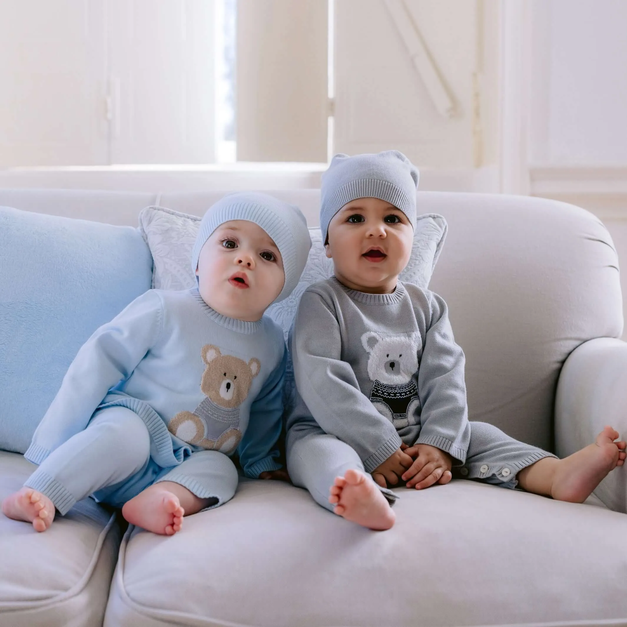 Baby Boys Easton Blau Gestrickte Garnitur