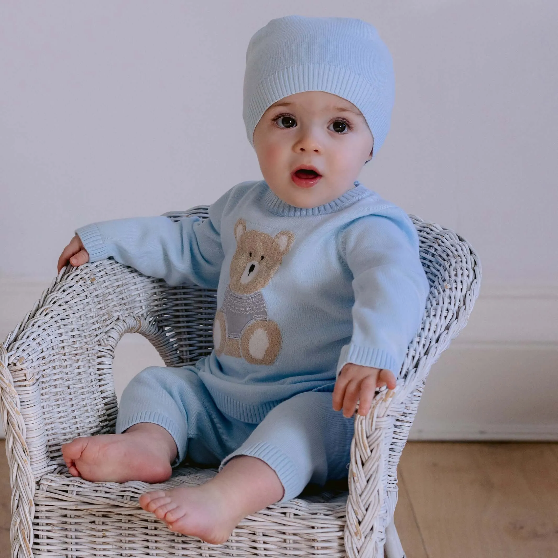 Baby Boys Easton Blau Gestrickte Garnitur