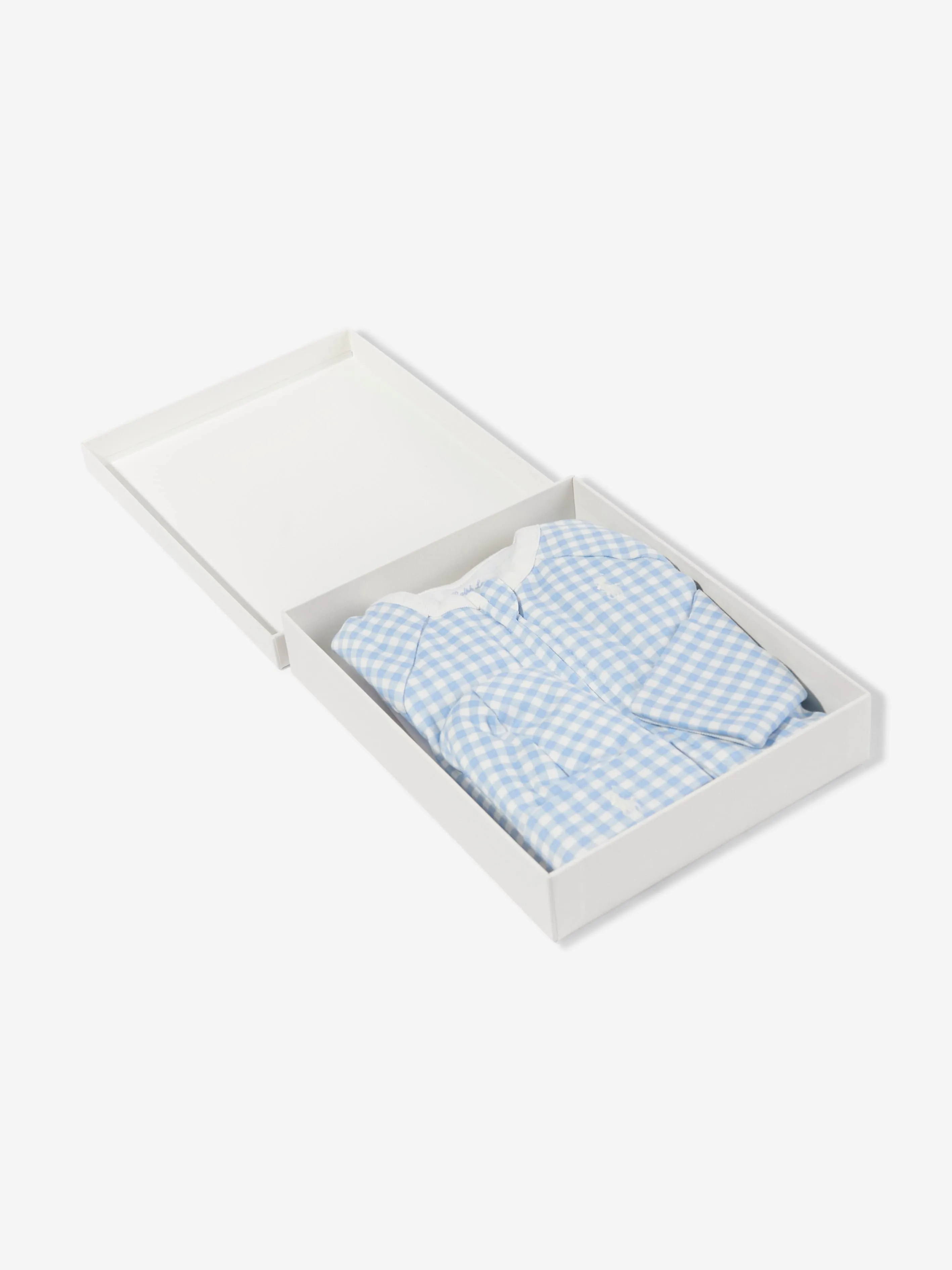 Baby Boys Gingham Babygrow-Set in Blau