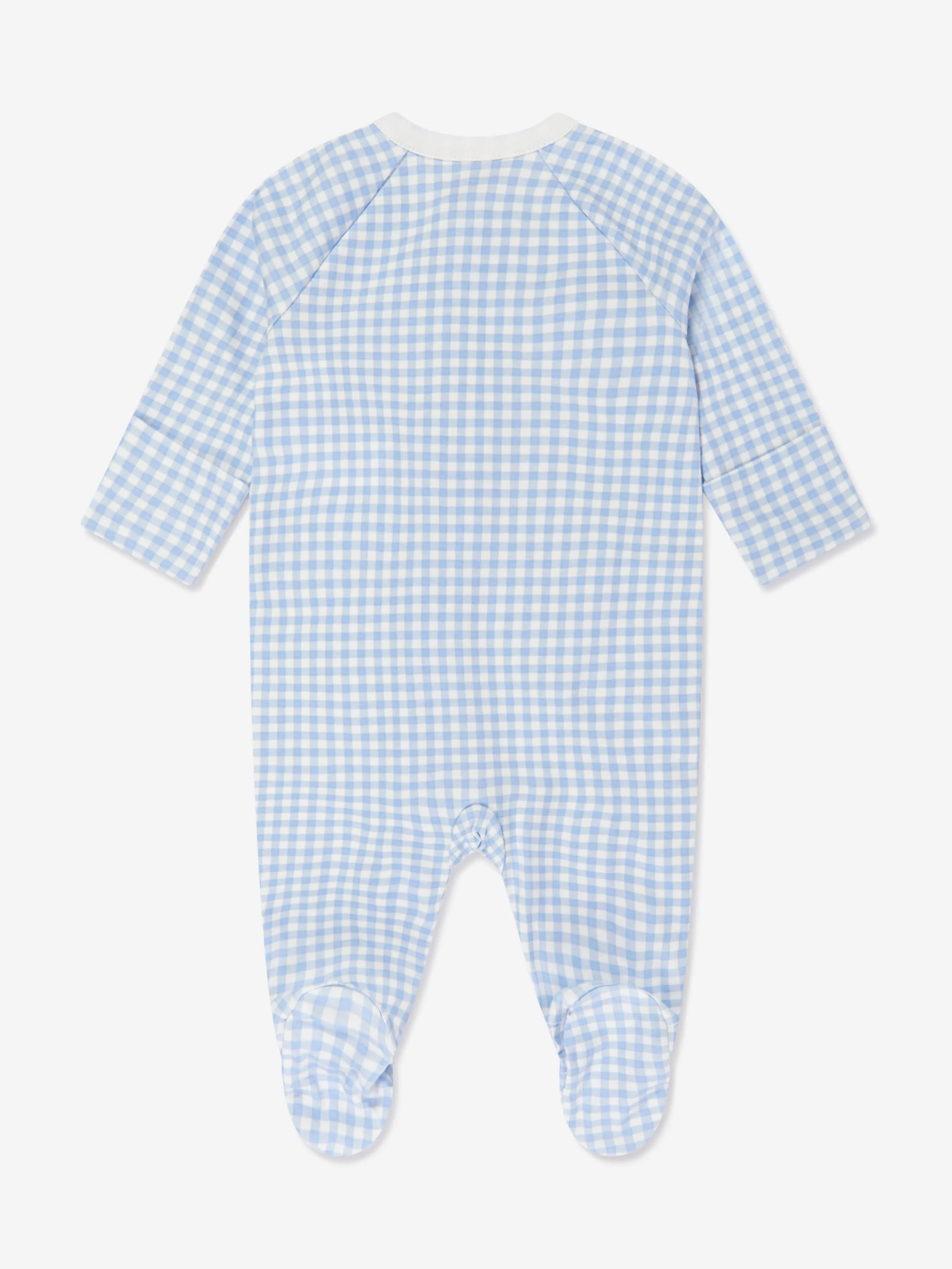 Baby Boys Gingham Babygrow-Set in Blau