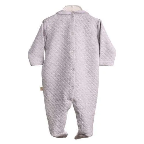 Baby Boys Grauer Jacquard-Strampler
